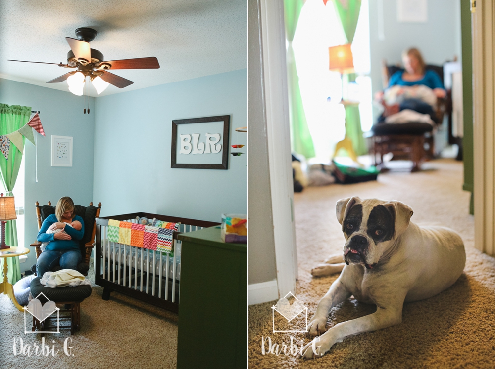 Kansas City missouri newborn photographer lifestyle in home on location natural light