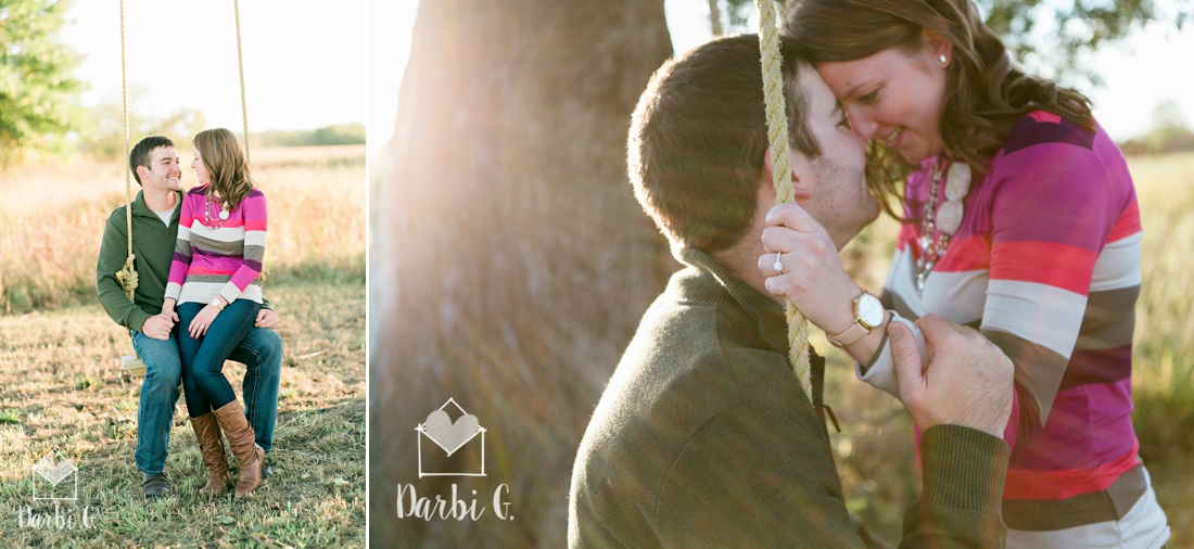 tree swing engagement photos rural kansas engagement photos 