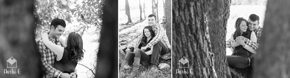 Kansas rural farm land engagement photos with a dog by darbi g photography
