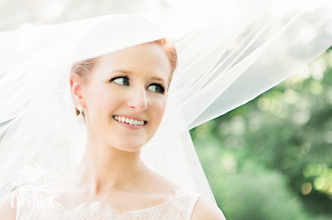 Bride and flying veil in Kansas city 