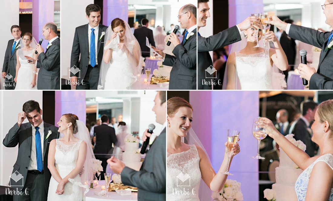 Grand Street Cafe blue gold white wedding reception 