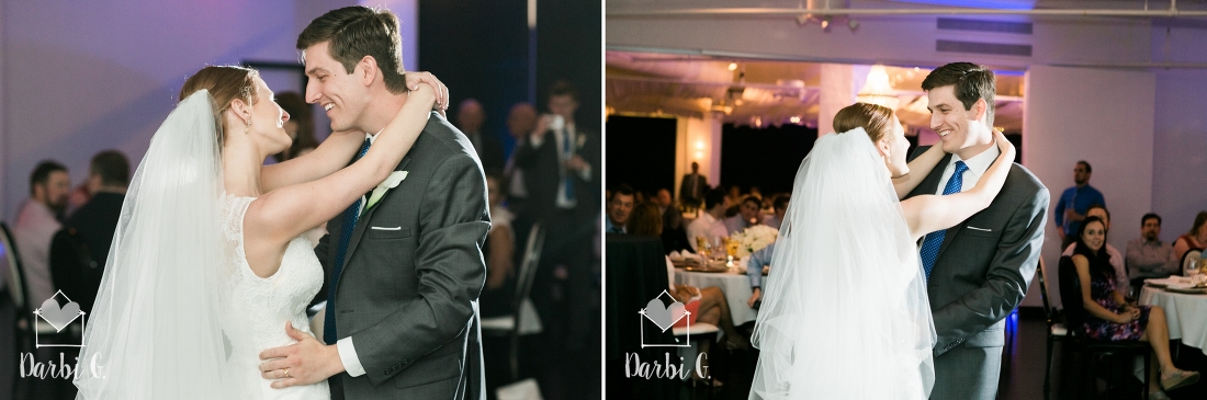Grand Street Cafe blue gold white wedding reception 
