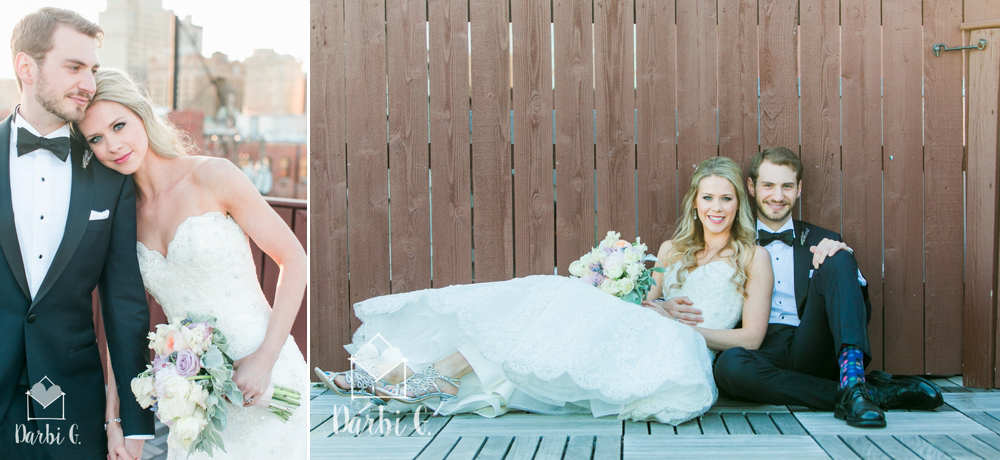 gorgeous couple kansas city urban wedding terrace on grand KC photographer