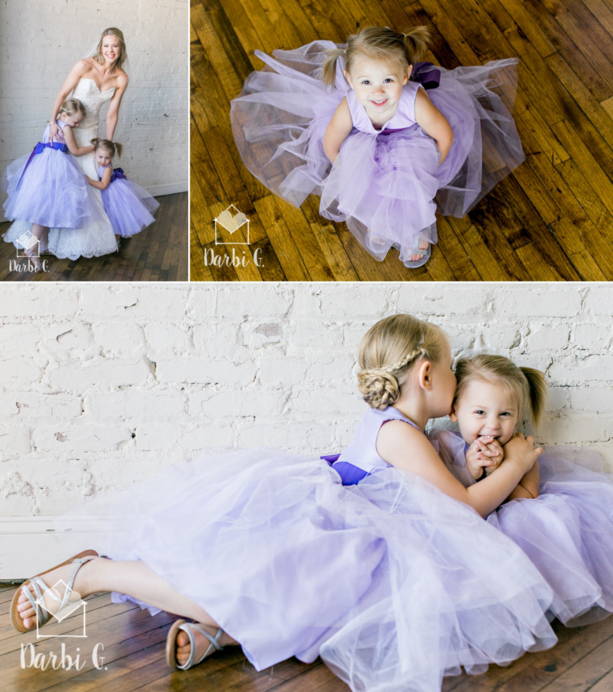 flower girl purple navy wedding downtown Kansas city 